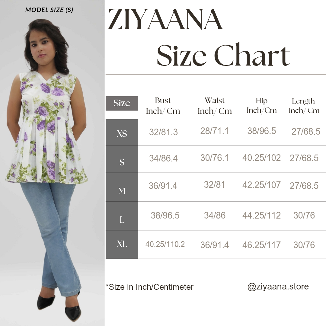 Lavender Bloom Pleated Peplum Kurti