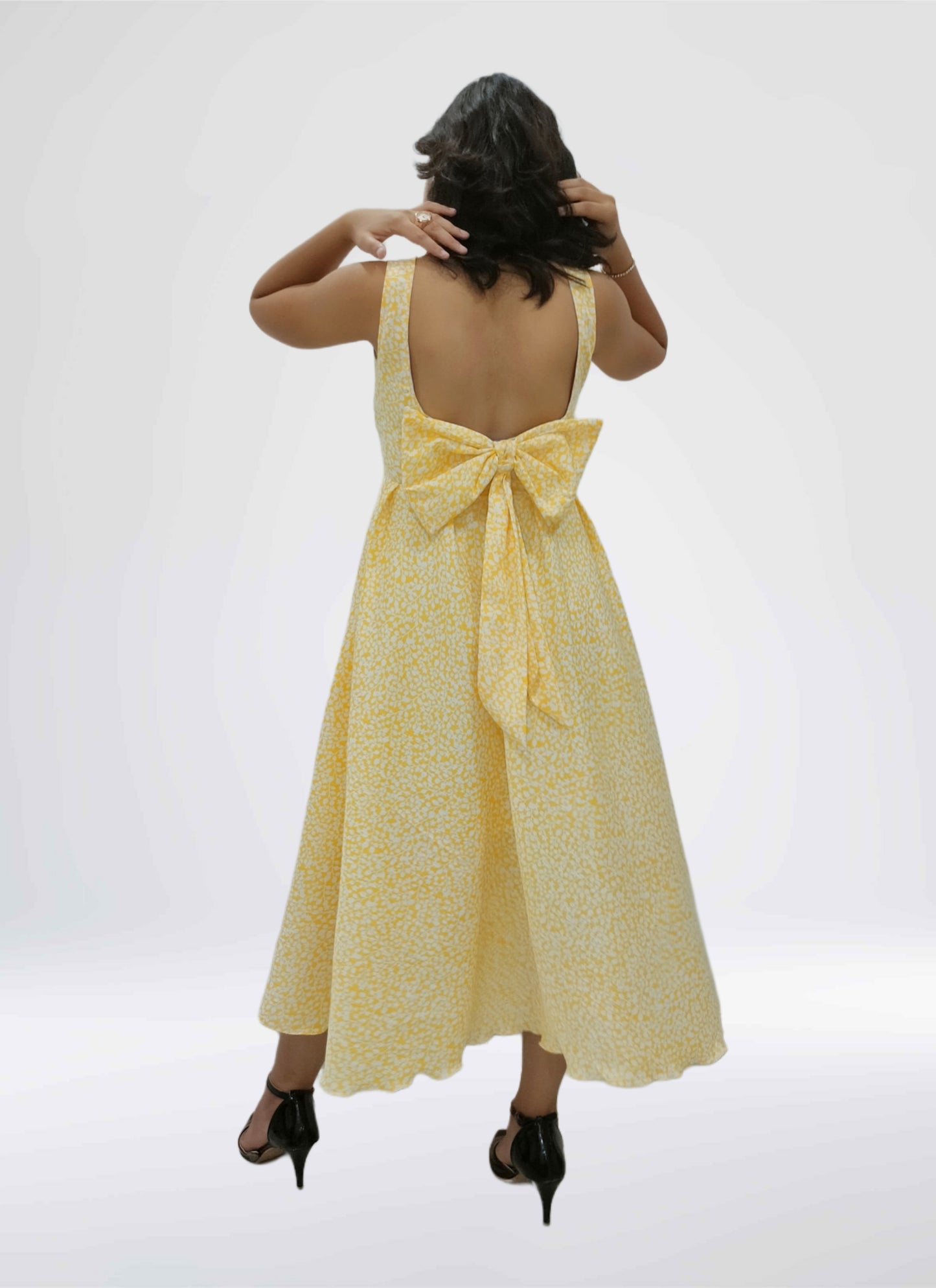 Sunshine Back-Bow Midi Dress