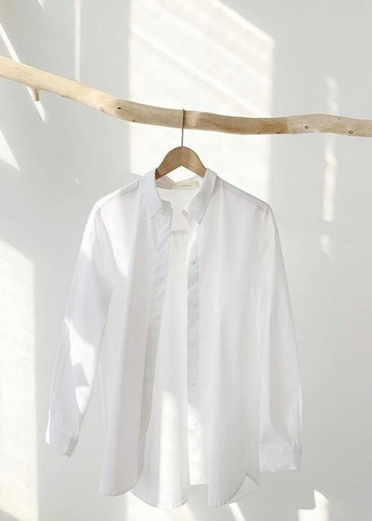 Classic White Cotton-Linen Shirt